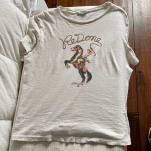 Re/Done Cowgirl Print T-shirt
